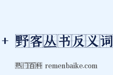 +野客丛书反义词是什么意思的图片